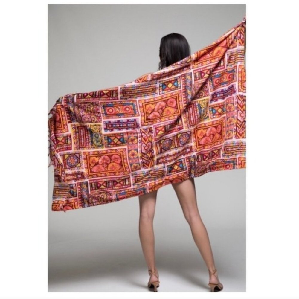 MULTI-COLOR/ABSTRACT- BEACH THROW- BY RUGGINE-NEW